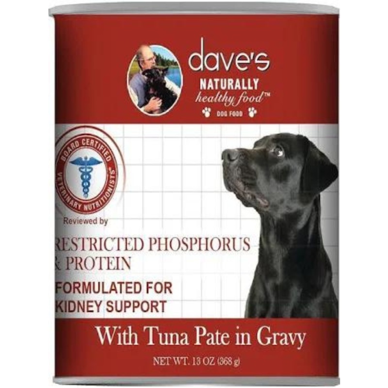 Dave’s Pet Food Restricted Phosphorus & Kidney Support Tuna Dinner Canned Dog Food, 13.2-oz