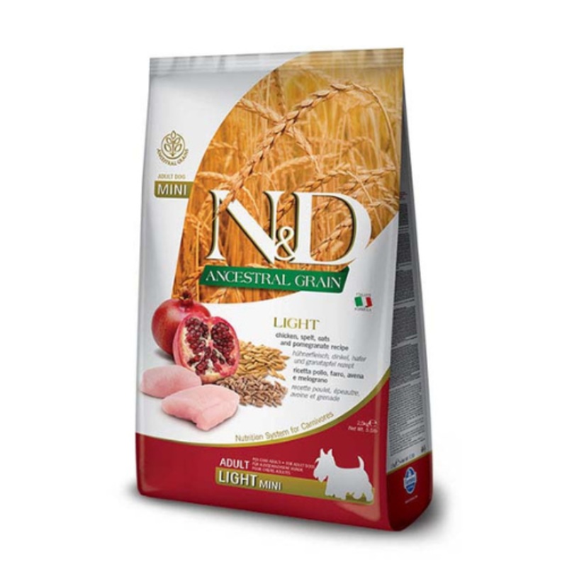 Farmina N&D Ancestral Grain Chicken & Pomegranate Light Mini Adult Dog Food 5.5 lbs