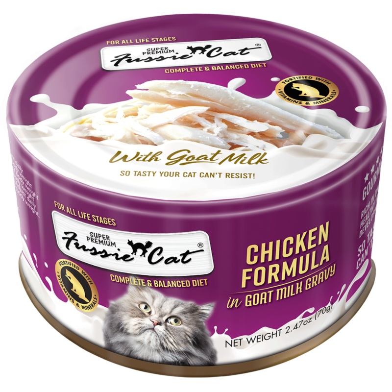 Fussie Cat Premium Chicken in Goats Milk Wet Cat Food, 2.47-oz