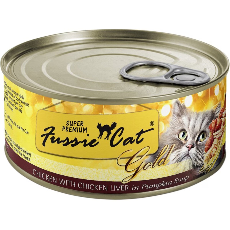 Fussie Cat Super Premium Chicken & Chicken Liver Formula in Gravy Canned Cat Food, 2.82-oz