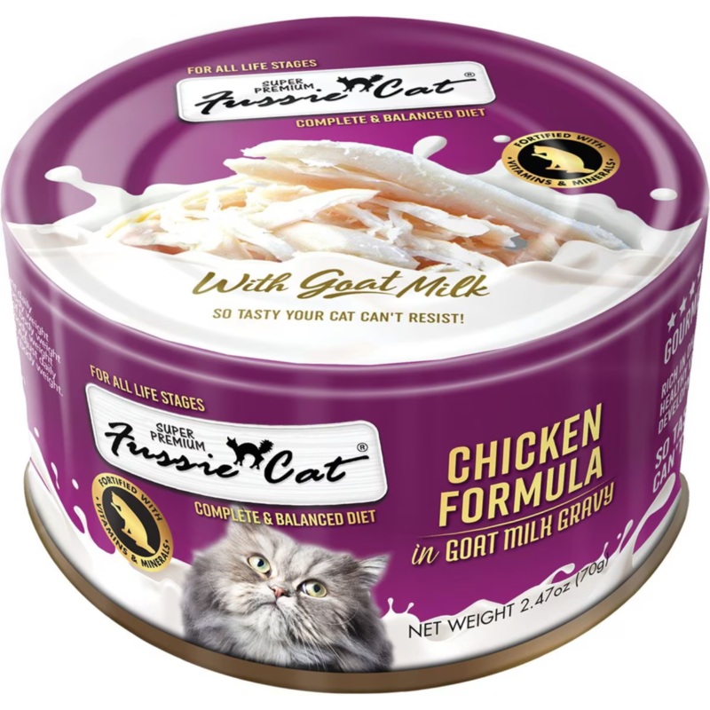 Fussie Cat Super Premium Chicken in Goats Milk Wet Cat Food, 2.47-oz