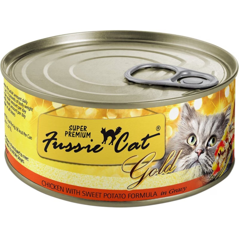Fussie Cat Super Premium Chicken & Sweet Potato Formula in Gravy Canned Cat Food, 2.82-oz