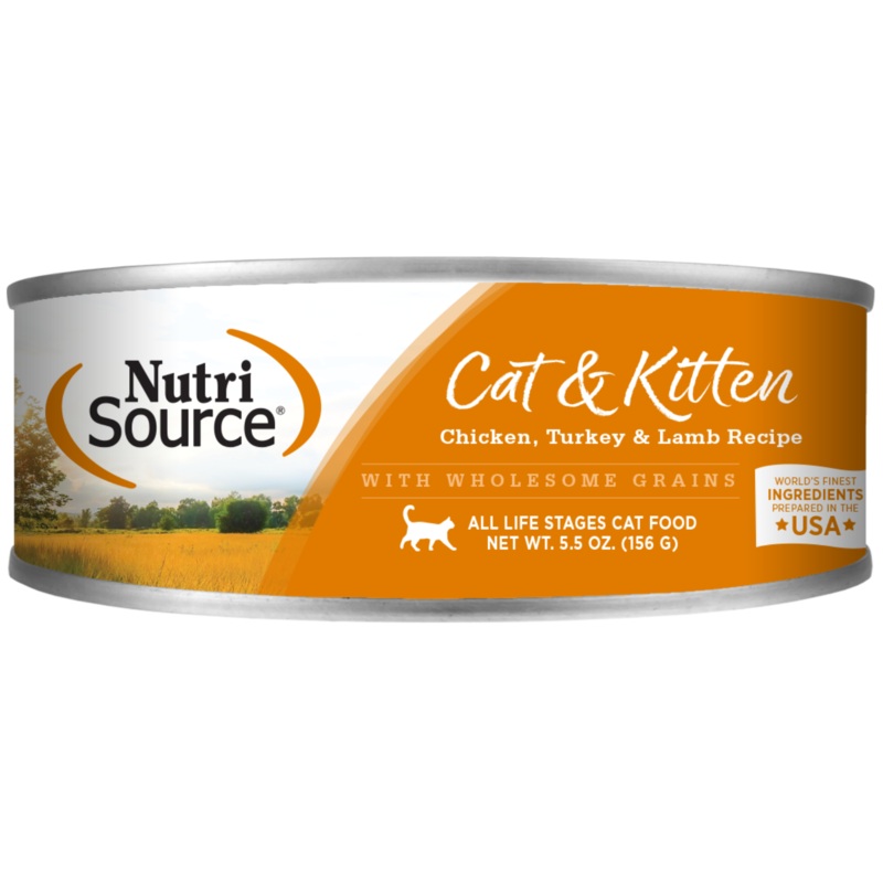 Nutrisource Chicken, Turkey, and Lamb Canned Cat Food 5.5 oz
