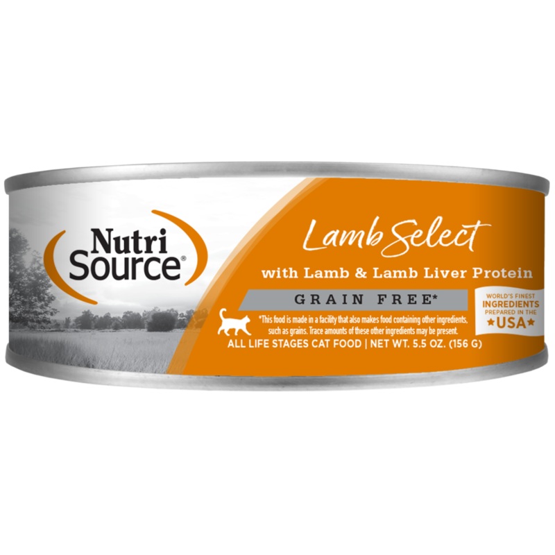 Nutrisource Lamb & Lamb Liver Select Grain-Free Canned Cat Food 5.5 oz