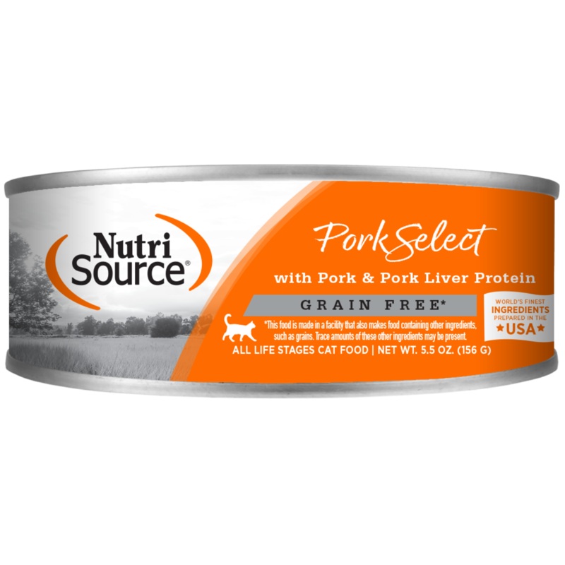 Nutrisource Pork & Pork Liver Select Grain-Free Canned Cat Food 5.5 oz