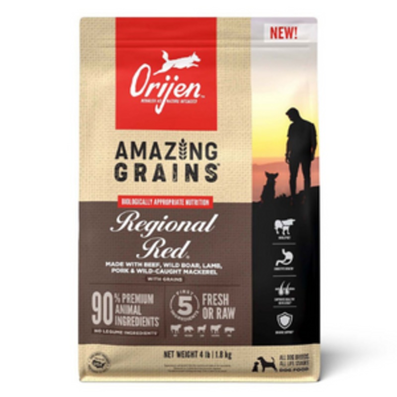 Orijen Amazing Grains Regional Red High Protein Dry Dog Food 4 lbs