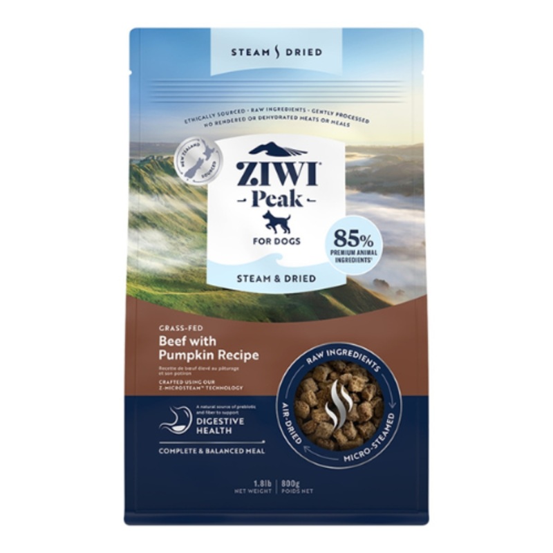 ZiwiPeak Beef with Pumpkin Steam & Dried Dog Food 1.8 lb