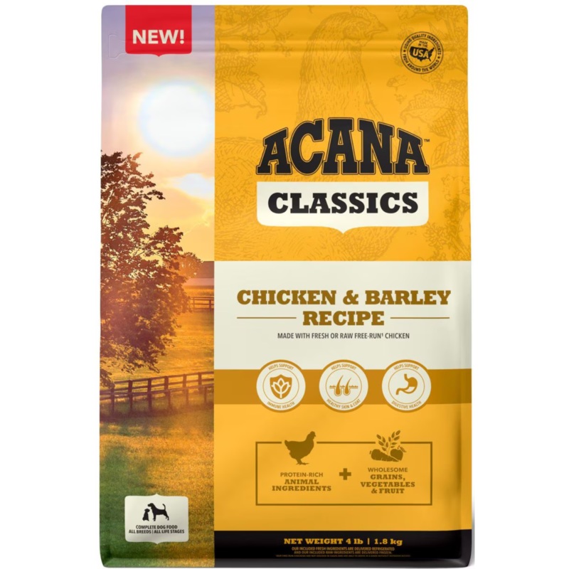 Acana Classics Chicken & Barley Recipe Dry Dog Food 4 lbs