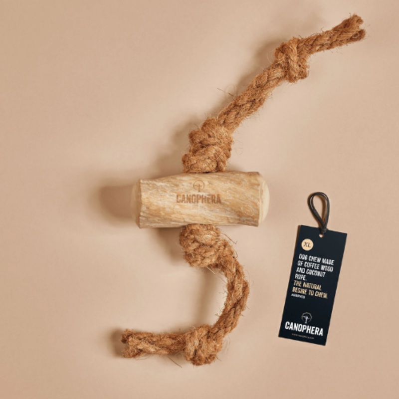 Canophera Coffee Wood & Coconut Rope Dog Chew Small