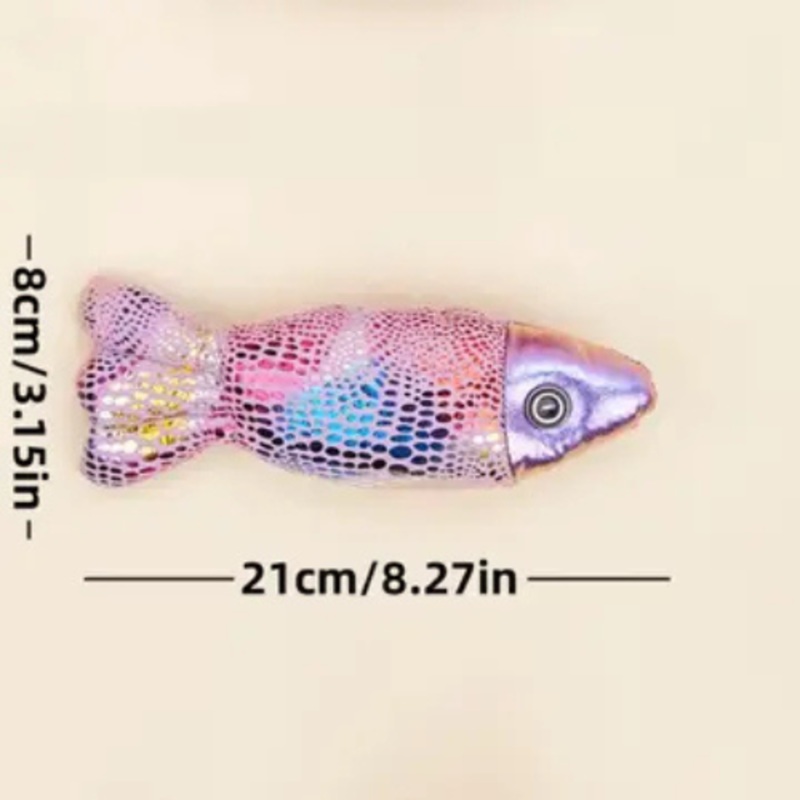 Cheerhunting Moo Fish-Shaped Crinkle Cat Toy Blue