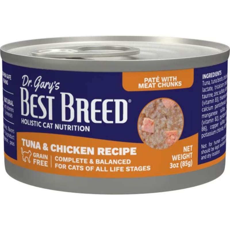 Dr. Gary’s Best Breed Tuna & Chicken Grain-Free Pate Wet Cat Food 3 oz