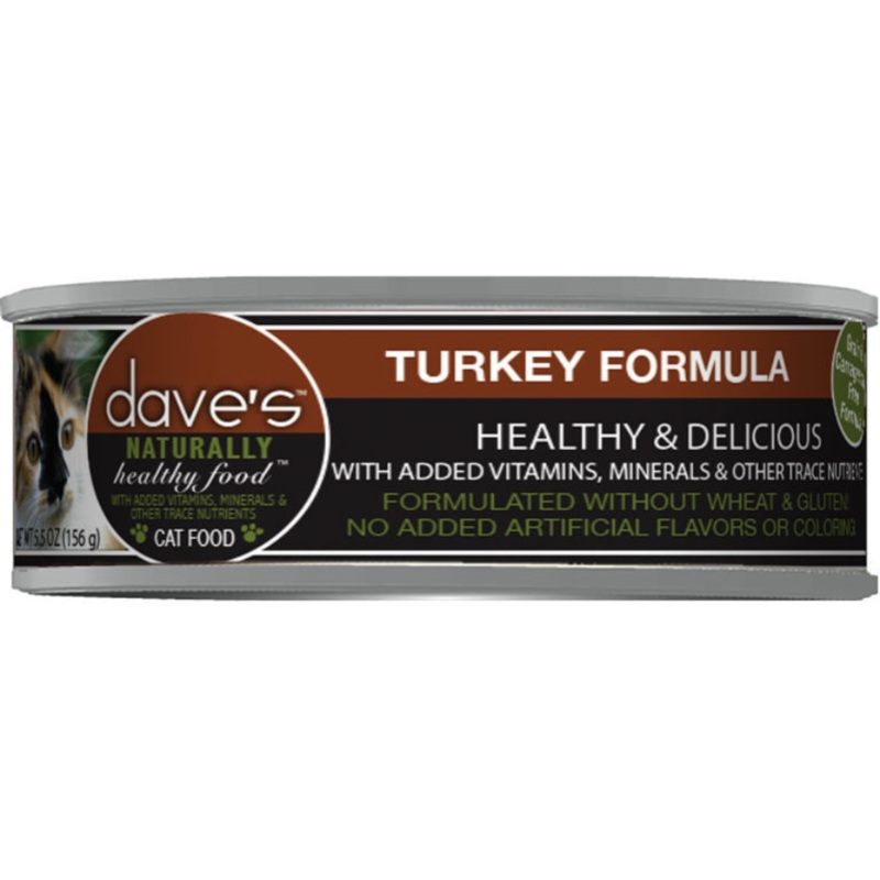 Dave’s Pet Food Naturally Healthy Grain-Free Turkey Formula Canned Cat Food 5.5-oz