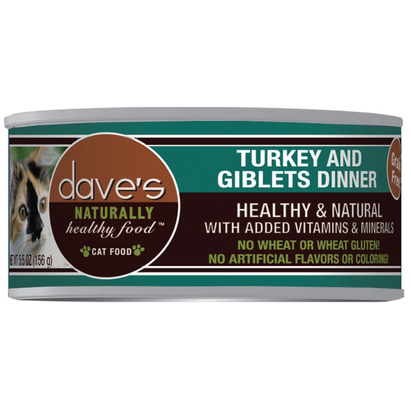 Dave’s Pet Food Naturally Healthy Grain-Free Turkey & Giblets Dinner Canned Cat Food 5.5-oz