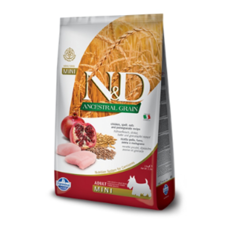 Farmina N&D Ancestral Grain Chicken & Pomegranate Mini Adult Dog Food 15.4 lbs