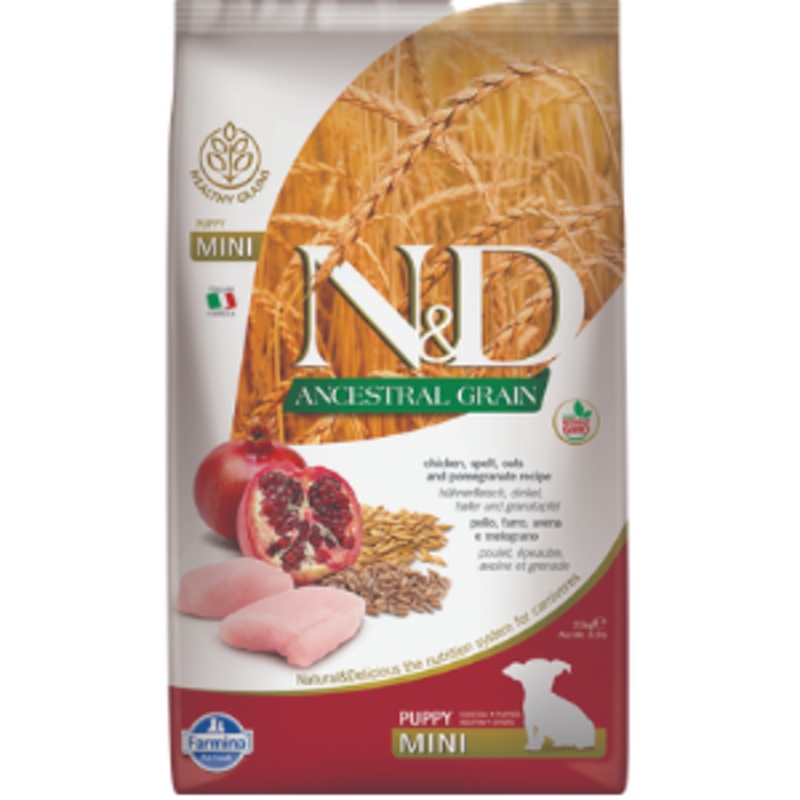 Farmina N&D Ancestral Grain Chicken & Pomegranate Mini Puppy Dry Dog Food 5.5 lbs