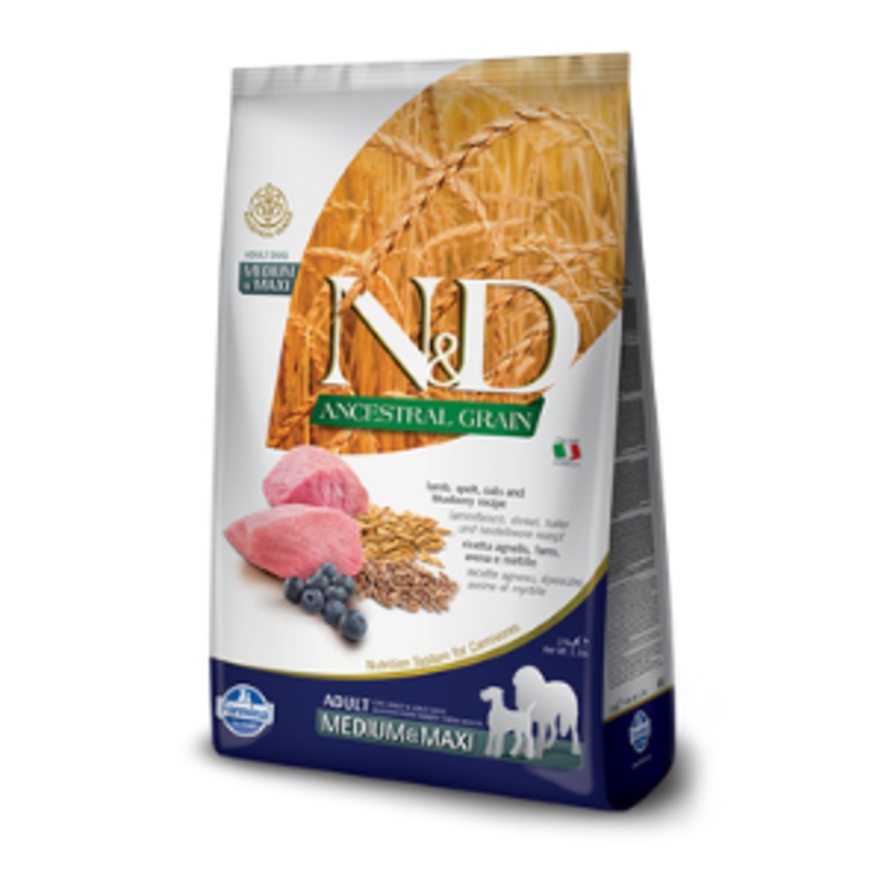 Farmina N&D Ancestral Grain Lamb & Blueberry Medium & Maxi Adult Dry Dog Food 26.4
