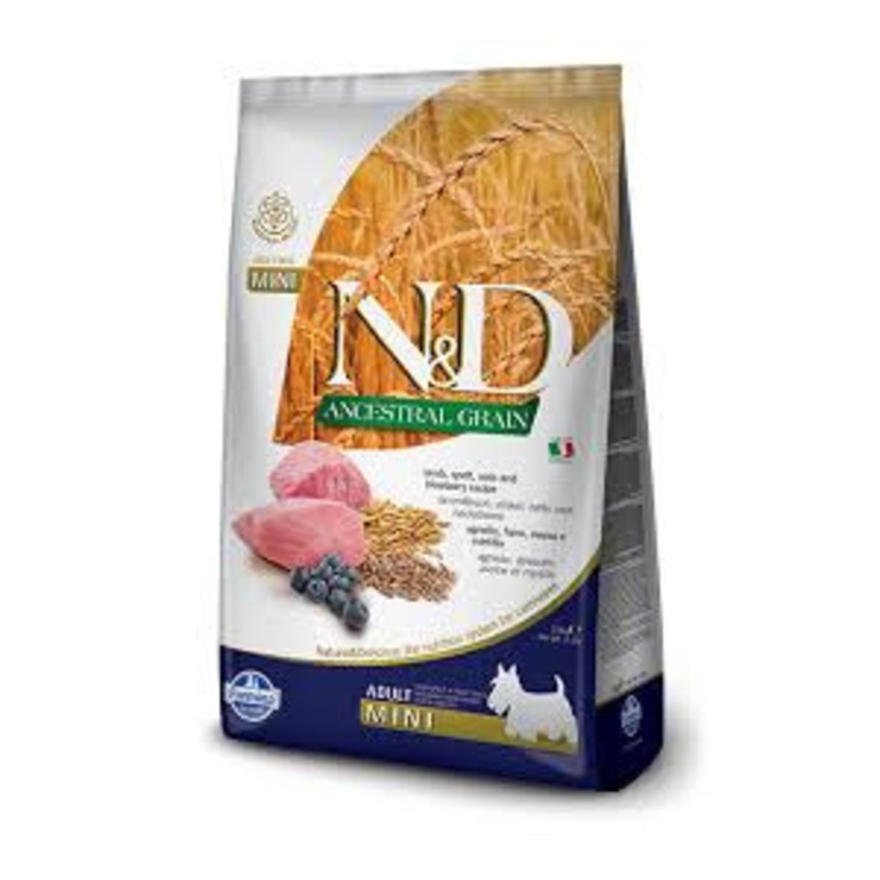 Farmina N&D Ancestral Grain Lamb & Blueberry Mini Adult Dry Dog Food 15.4 lbs