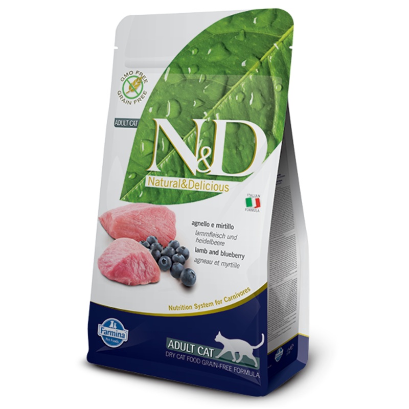 Farmina N&D Prime Lamb & Blueberry Formula Dry Cat Food 3.3 lbs