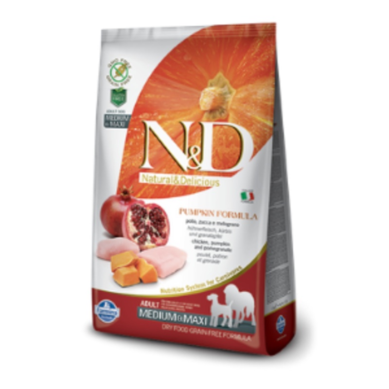 Farmina N&D Pumpkin Chicken & Pomegranate Medium & Maxi Adult Dry Dog Food 5.5 lbs