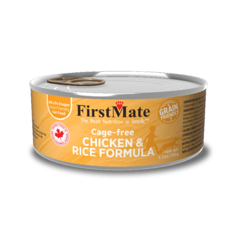 FirstMate Cage Free Chicken & Rice Formula Canned Cat Food 12 oz