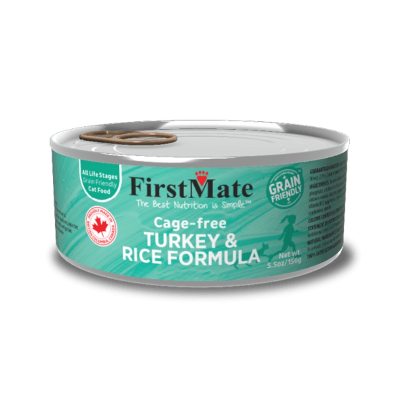 FirstMate Cage Free Turkey & Rice Formula Canned Cat Food 5.5 oz