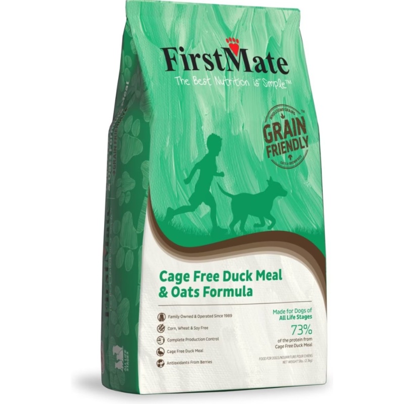 FirstMate Grain Friendly Cage Free Duck & Oats Dry Dog Food 5 lbs