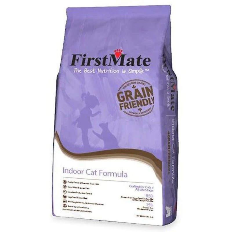 FirstMate Grain Friendly Indoor Formula Chicken & Ocean Fish Dry Cat Food 5 lbs