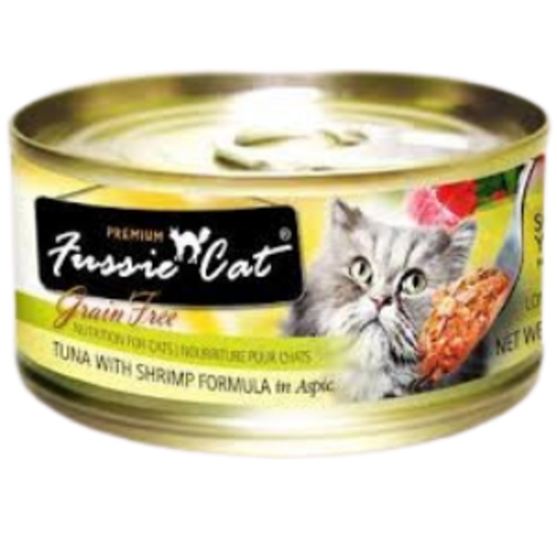 Fussie Cat Premium Tuna with Shrimp Formula in Aspic Canned Cat Food, 2.82-oz