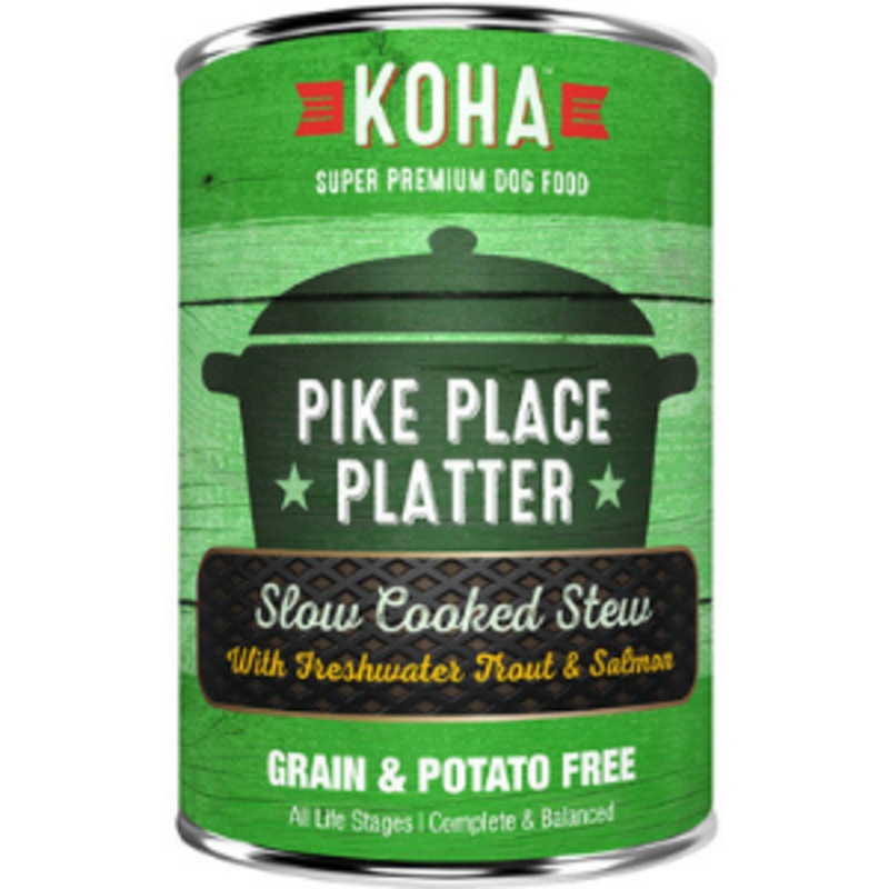 Koha Pike Place Platter Slow Cooked Stew Grain-Free Canned Dog Food 12.7 oz