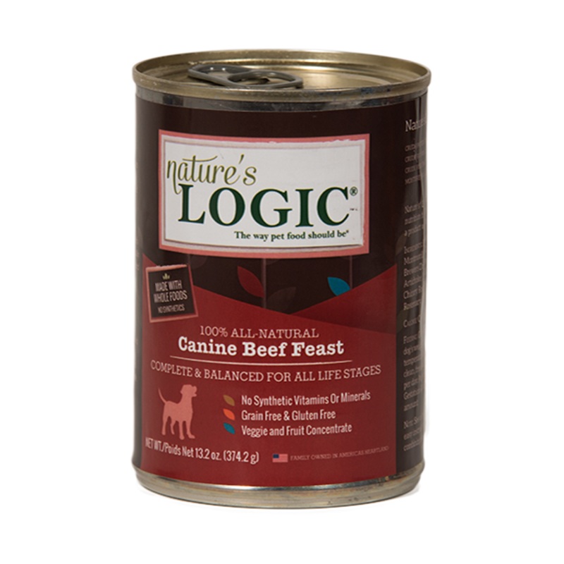 Nature’s Logic Canine Beef Feast Grain-Free Canned Dog Food, 13.2-oz