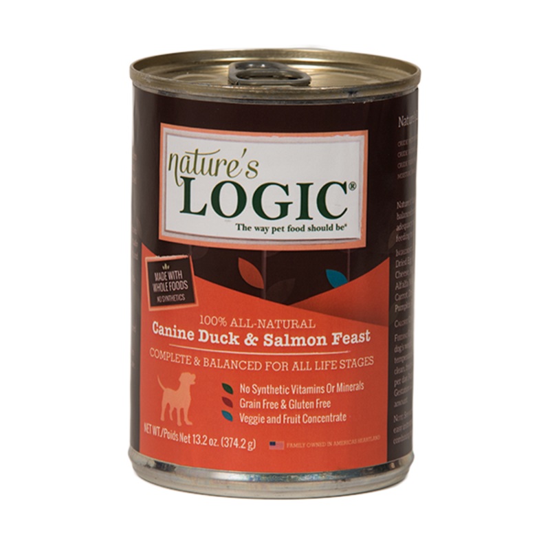 Nature’s Logic Canine Duck & Salmon Feast Grain-Free Canned Dog Food, 13.2-oz