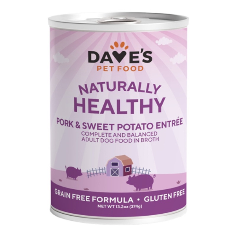 Dave’s Pet Food Naturally Healthy Pork & Sweet Potato Recipe Canned Dog Food, 13-oz