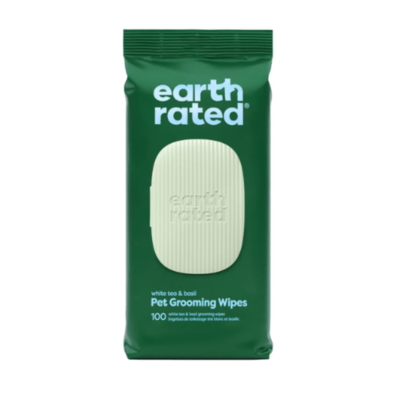 Earth Rated Grooming Wipes White Tea & Basil Scented 100ct