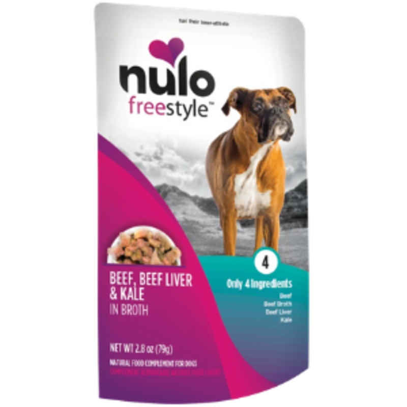 Nulo Freestyle Grain-Free Beef, Beef Liver & Kale in Broth Dog Food Topper, 2.8 oz