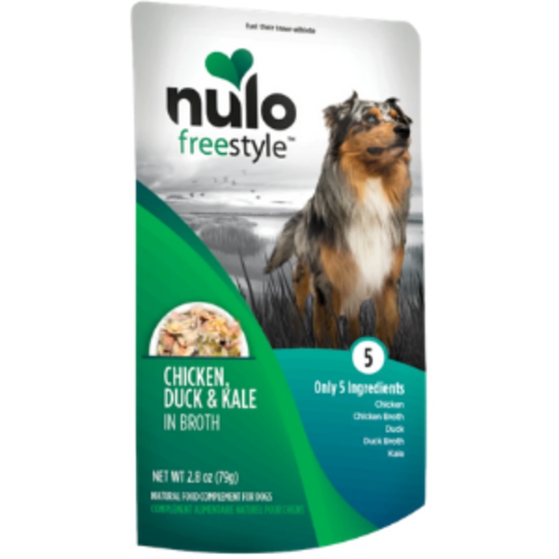 Nulo Freestyle Grain-Free Chicken, Duck & Kale in Broth Dog Food Topper, 2.8 oz