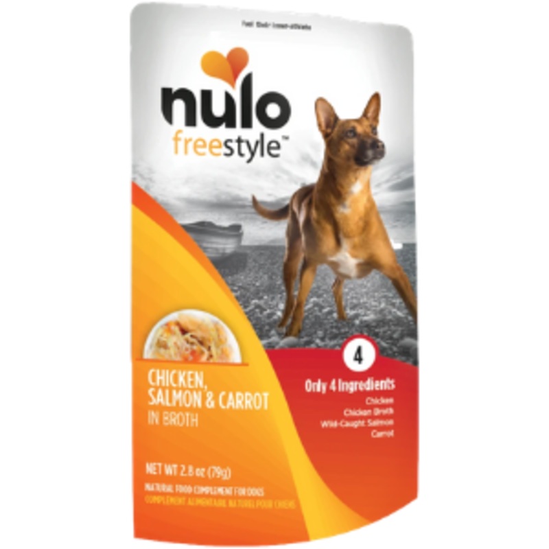 Nulo Freestyle Grain-Free Chicken, Salmon & Carrot in Broth Dog Food Topper, 2.8 oz