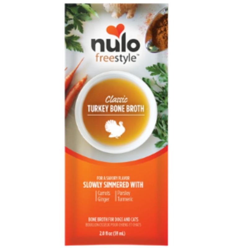 Nulo Freestyle Grain-Free Classic Turkey Bone Broth Dog & Cat Food Topper, 2 oz