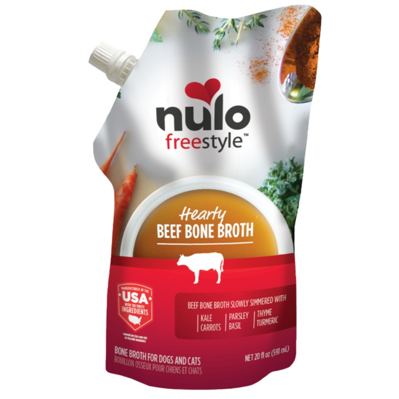 Nulo Freestyle Grain-Free Hearty Beef Bone Broth Dog & Cat Food Topper, 20 oz