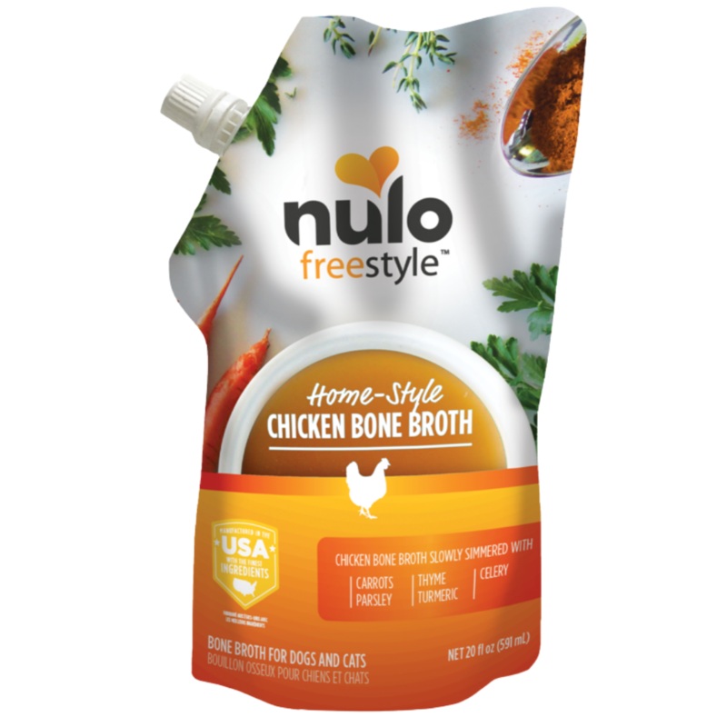 Nulo Freestyle Grain-Free Homestyle Chicken Bone Broth Dog & Cat Food Topper, 20 oz