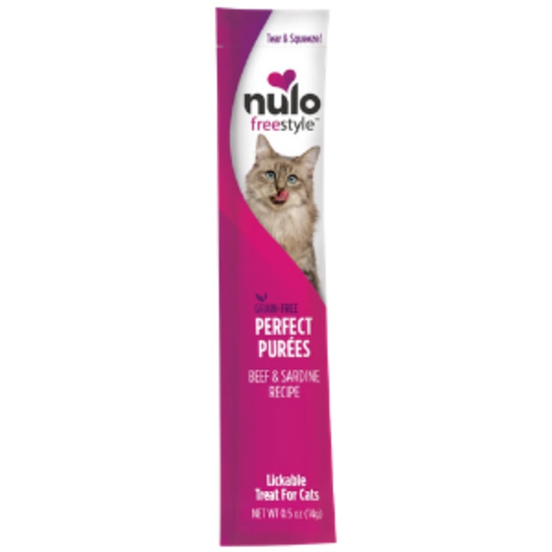 Nulo Freestyle Grain-Free Perfect Puree Beef & Sardine Recipe Cat Food Topper, 0.5 oz