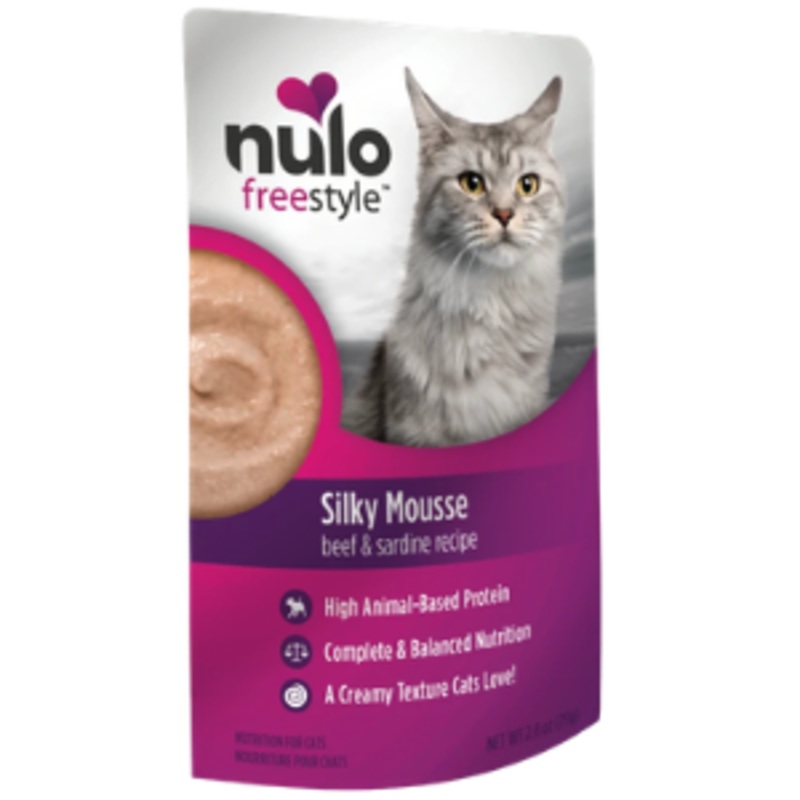 Nulo Freestyle Grain-Free Silky Mousse Beef & Sardine Recipe Cat Food Topper, 2.8oz