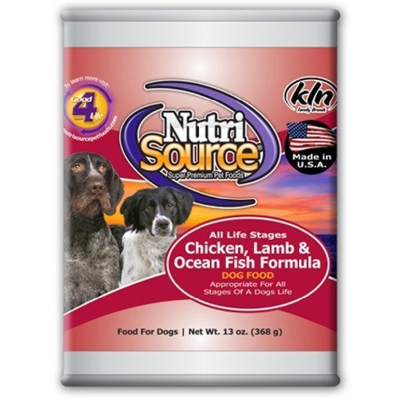 NutriSource Chicken, Lamb & Ocean Fish Formula Canned Dog Food 13 oz (old)