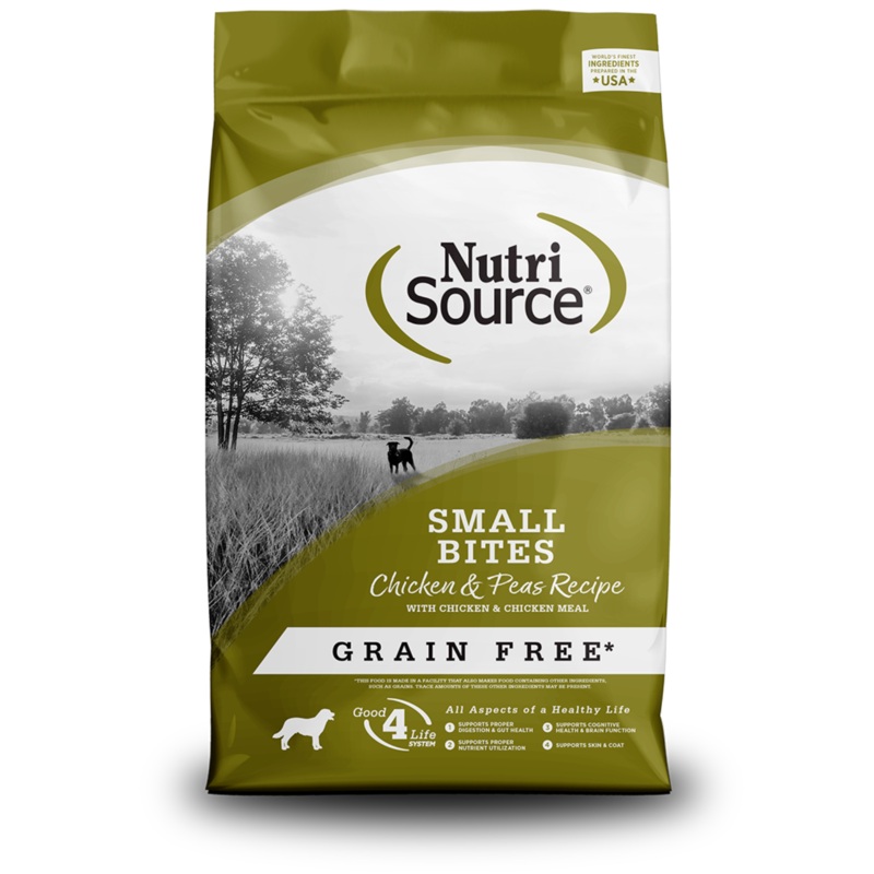 NutriSource Grain-Free Chicken & Pea Small Bites Formula Dry Dog Food 4 lb