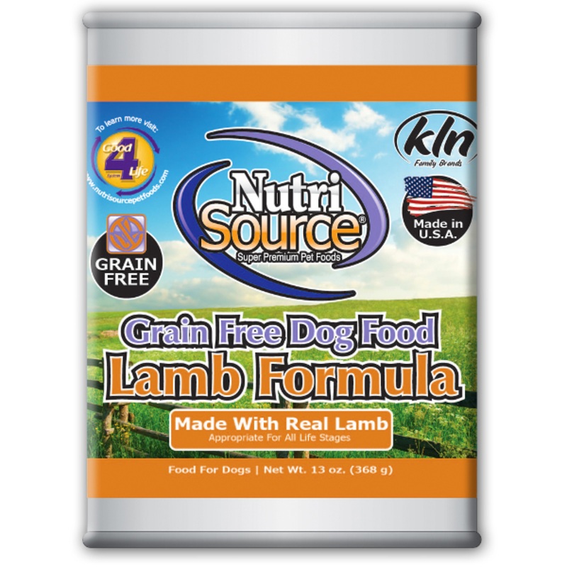 NutriSource Grain-Free Lamb Formula Canned Dog Food 13 oz (Old)