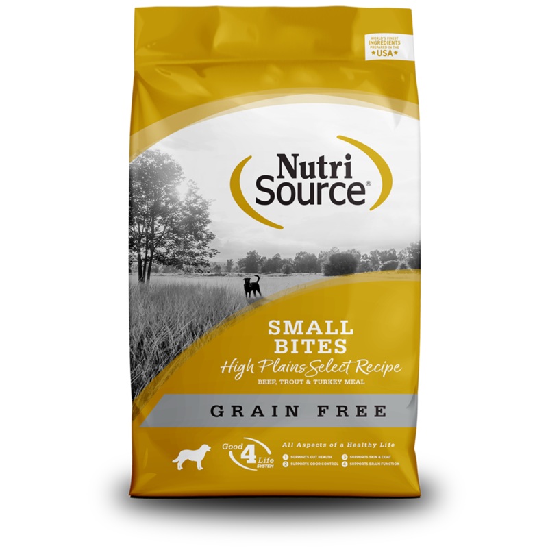 NutriSource Grain-Free Small Bites High Plains Select Formula Dry Dog Food 12 lb