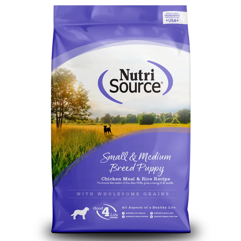 NutriSource Small & Medium Breed Puppy Chicken & Rice Formula Dry Dog Food 26 lbs