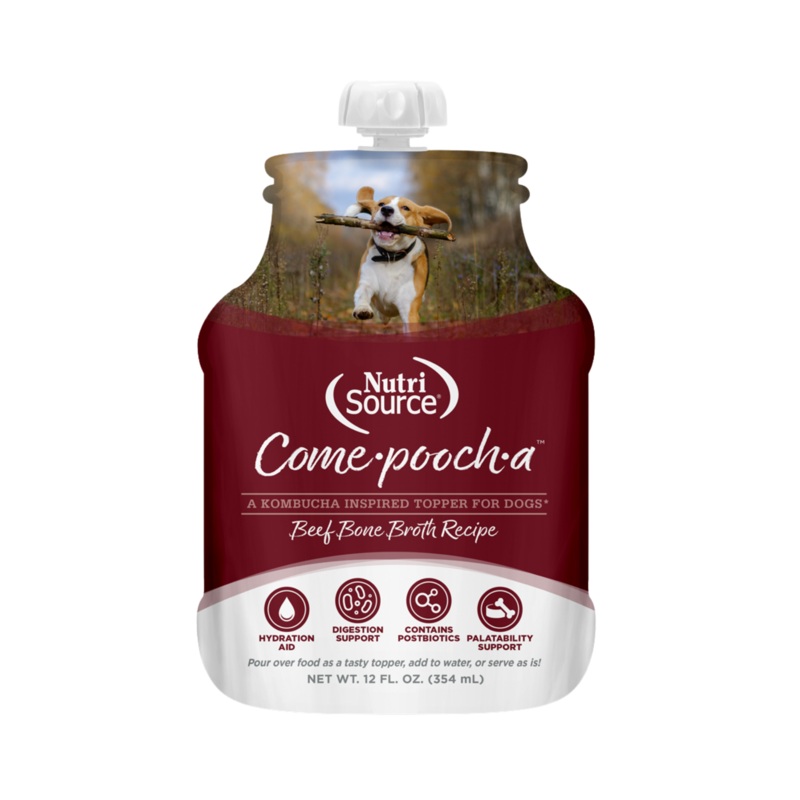 NutriSource Come-Pooch-A Dog Beef Broth 12 oz