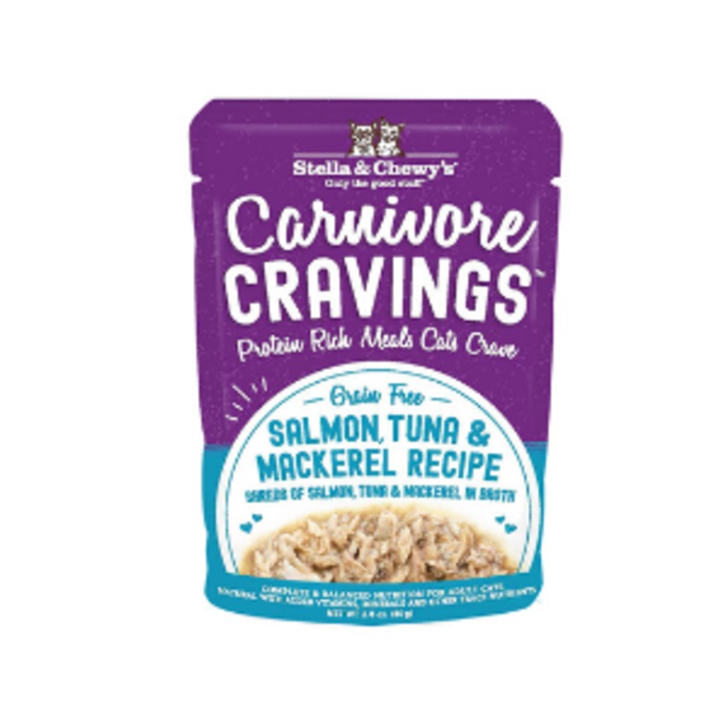 Stella & Chewy’s Carnivore Cravings Salmon, Tuna & Mackerel Recipe Cat Food 2.8 oz