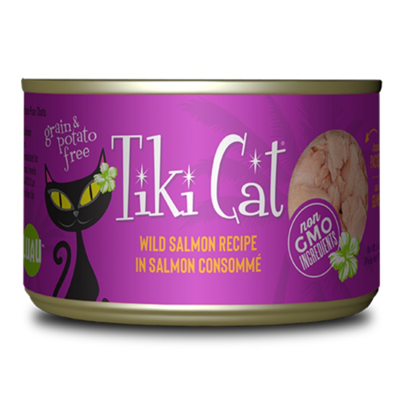 Tiki Cat Hanalei Luau Wild Salmon in Salmon Consomme Wet Cat Food 2.8 oz