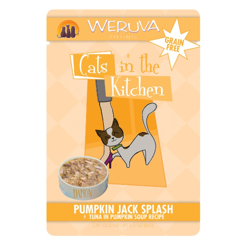 Weruva Cats in the Kitchen Pumpkin Jack Splash Tuna in Pumpkin Soup Recipe Cat Food Pouches 3 oz